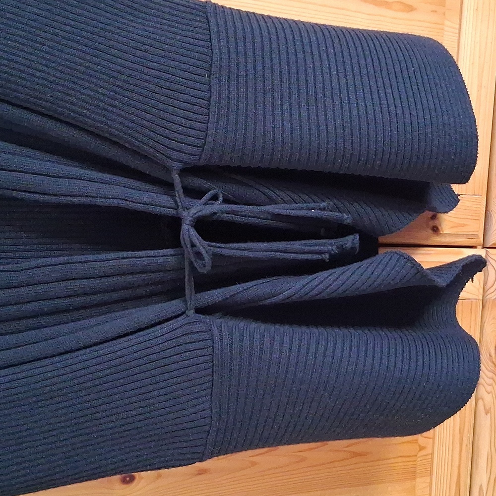 Heikejarick Black Merino Wool Tie Front Quiet Luxury Ribbed Sweater Vest Size M - Picture 5 of 13